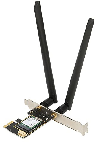 Bewinner Tarjeta de Red WiFi AX210NGW, Bluetooth 5.2, 2.4GHz 5GHz 6GHz Tarjetas de Red Inalámbricas para PC de Escritorio Adaptador WiFi PCIe