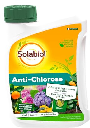 SOLABIOL Anti Chlorose Catalfer - 750ml - Jusqu'à 75L En Pulvérisation - Contre Le Jaunissement Des Feuilles - Convient Pour Les Fleurs Légumes & Fruits SOCAT750N