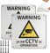 Moosono 24 HR CCTV in Operation Sign, 15cm x 15cm CCTV Signs, 2 Pack Self Adhesive cctv Sticker Outdoor Aluminum with Screws, Security Camera Signs, for Store, Home, Office, Warehouse