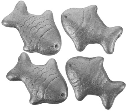 Alipis Künstliche Fisch-Ornament 4 Stück Eisen-fischfigur Aquarium- Meerestier-türdekor Wohnkultur