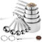13pcs Cuillères Et Tasses À Mesurer En Acier Inoxydable, Ensembles De Cuillères Doseuses, 5 Tasses À Mesurer, 6 Cuillères À Mesurer, Scoop Avec Clip, Règle De Mesure, Tasses Et Cuillères À Mesurer