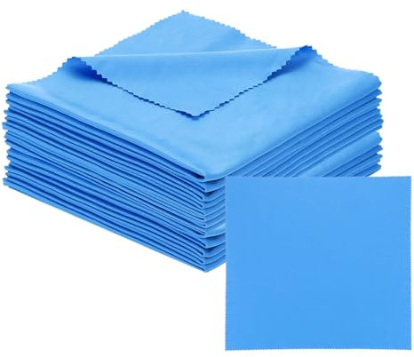 PATIKIL Paño De Microfibra para Limpiar Gafas 12x12, Paquete De 12 Paños para Limpiar Gafas Paño Suave para Pantallas Lentes De Cámara Gafas Pantallas, Azul