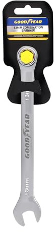 Goodyear 13mm Spanner-Chrome Vanadium Steel| Precision Engineered for Tightening and Loosening Nuts and Bolts| Durable & Corrosion-Resistant Wrench| Essential Hand Tool for Mechanics