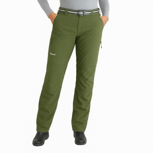 Genus Gardenwear 3-Season Women's Premium Showerproof Gardening Trousers, Comfortable Outdoor Work Cargo Pants in Dusky Green with Padded Knee & Multi-Pocket - 8S