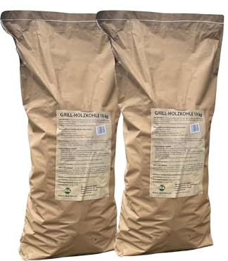 BIOGRILL Grill Holzkohle aus Buche/Eiche/Esche 10 kg – BBQ Kohle für Holzkohlegrill, Steakhouse – Premium Qualität, Hartholz Grillkohle für Perfektes Grill, Extra Lange Glut, Charcoal (20 kg)