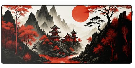 XXL PROPADS Premium Gaming Mousepad in diversen Styles gedruckt in Hamburg - Gaming-Mauspad, rutschfestes Gummi, Starke Umkettelung, einfach zu reinigen (Crimson Temple)