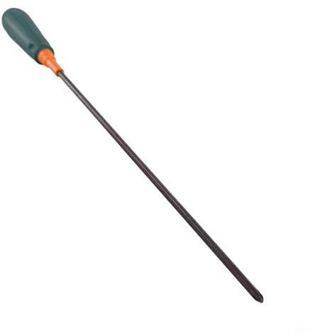 Tournevis cruciforme magnétique extra long et fendu, tige en alliage d'acier de 5 × 300 mm, longueur totale de 420 mm, outil à main pour les zones difficiles à atteindre, poignée solide pour une
