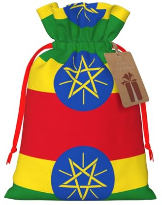 Weihnachtliche Geschenktüte aus Segeltuch mit Kordelzug, wiederverwendbare personalisierte Geschenktüte