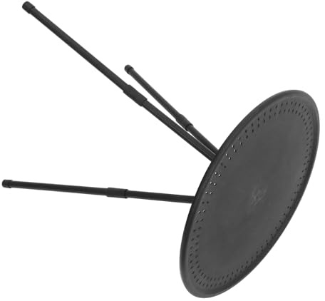 HOODANCOS Table De Camping Ronde Pliante Portable Noire Réglable, Petite Table De Plein Air Extérieure, Camping Et Barbecue, Design Compact pour Usage Extérieur Polyvalent