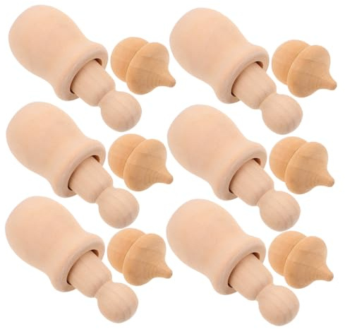Angoily Trädockor i Ekollonform för Målning Ofärgade Träfigurer för DIY Julpynt Höst Thanksgivingdekorationer Säkra och Hantverksprojekt för Pojke Flicka och Lantlig Heminredning