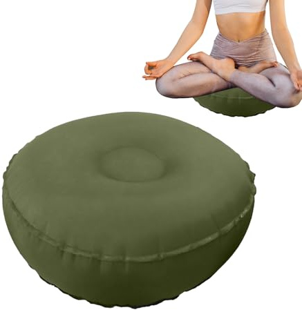 Yoga-Bodenkissen zum Sitzen Faltbar, Tragbar, Rutschfest, Pilates-Bolster | Aufblasbares Yoga-Balance-Meditationskissen für Wohnzimmer Schlafzimmer Outdoor Fitnessstudio Zen Gebet E
