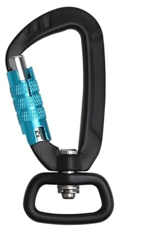 Mousqueton avec Pivot Rotatif en Aluminium,Mousqueton Pivotant À 360 Degrés Charge 400kg pour Suspendre hamac Sécurisé pour Chien Escalade Camping Porte-clés Bricolage