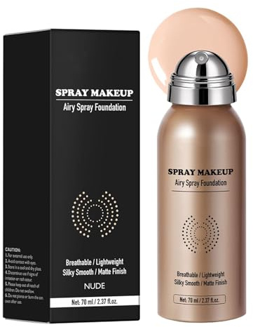 Airbrush Foundation Spray, 70 ml täckpenna för ansiktet med långsiktig hållbarhet, fixeringsspray foundation, för festligheter resor bröllop evenemang kvinnor