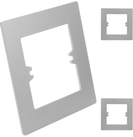 GAROZATION Cubierta de Placa de Pared Gris 86 Tipo 1 Módulo, Tapa Decorativa para Enchufe E Interruptor, 3 Piezas, Material Resistente, Acabado sin Costuras, para Reparación y Decoración