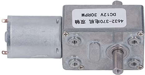 aqxreight Moteur de Réduction de Vitesse DC 12 V Moteur à Engrenages à Double Arbre en Métal 4632-370 L'Arbre 23 Tr/min Est le et le DC 12 V de Réduction à Double Arbre à Vis sans Fin Engrenage