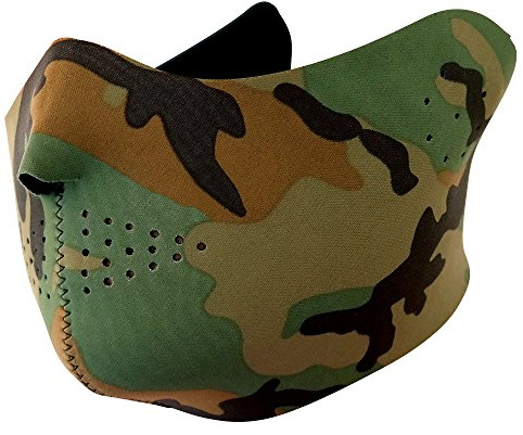 Neoprene Half Face Mask Outdoor Protection with Adjustable Closure - Woodland