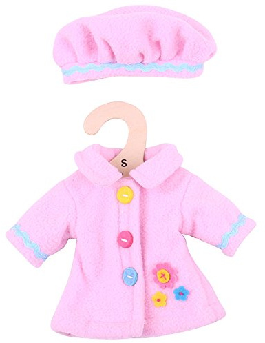 Bigjigs Toys Mantel und Mütze (Pink) (für 28cm Puppe)
