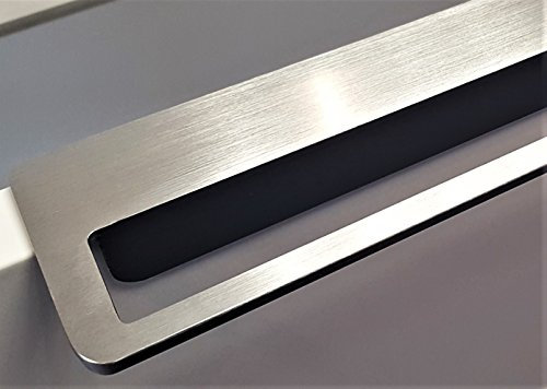 HANDTUCHHALTER 52 cm FÜR GRIFFLOSE FRONTEN OHNE Bohren ZUM AUFSTECKEN Aluminium IN EDELSTAHLOPTIK