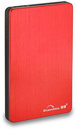 Blueendless Disque Dur Externe Portable avec USB3.0 pour Ordinateur de Bureau et Portable 6,3 cm 500 Go Rouge.
