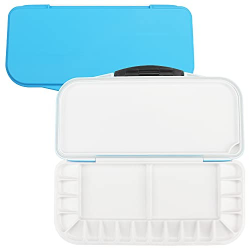 Belle Vous Palette Aquarelle Pliable 18 Godets - Boite Aquarelle Vide Bleue Humide Portable/Voyage - Aquarelle Palette, Huile/Acrylique, Mélange de Peintures et Gouache