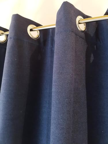 NOVUM fix Filzvorhang mit Ösen Softfilz Thermovorhang Kälteschutz Türvorhang Raumteiler Übergardine Dunkelblau Energiesparer 138x225 cm (BxH)