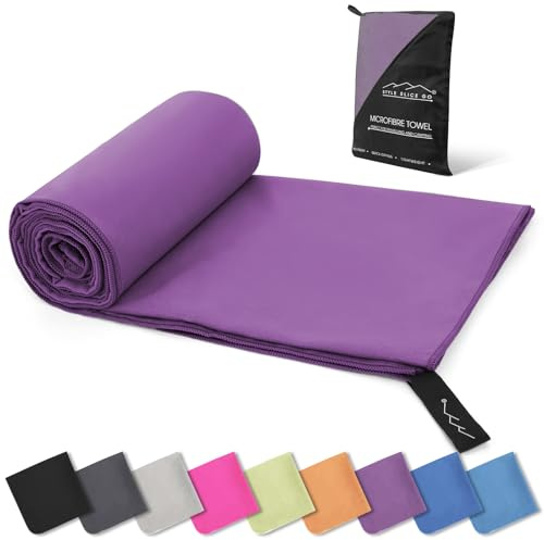 Style Slice Microfibre Towel, Quick Dry Lightweight Compact Super Absorbent Gym Travel Towel for Sports Beach Swimming Camping Hiking Hair Drying Pets