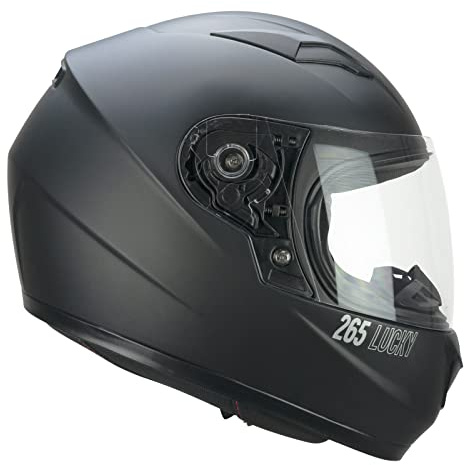 CGM Casco Infantil Junior Full Face, 265A Lucky Mono, Negro Mate, YS (48 cm)