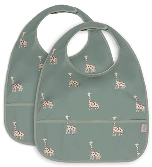 Jollein 029-864-67090 Lätzchen wasserdicht 2er Set - Jungle Jambo grün