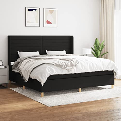 qohoio Boxspringbett mit Matratze Betten Mit Matratze Schlafzimmer Bett Boxspringbett Mit Matratze Schwarz 200x200 cm Stoff - 3132099