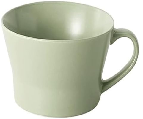 Taza Taza de café de cerámica de estilo minimalista 300ML/350ML taza de café caliente taza de leche taza de desayuno microondas multifuncional-verde/Beige Con asas(Green,6 * 12cm)