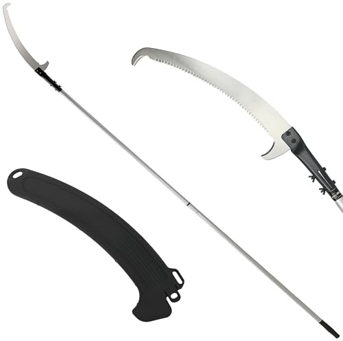 Outsunny Manual Pole Saw, 1.8-2.9 m Extendable Tree Pruner, Tree Lopper | Long Reach Telescopic, Extendable Handle, 40 cm Saw, for Trimming