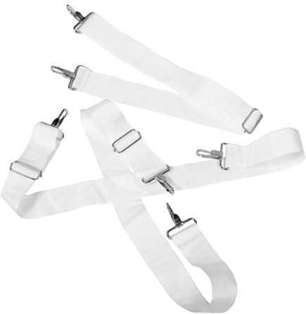 Weiße Snare Drum Gurte 2 Stück, Verstellbare Länge aus Oxfordstoff | Single und Double Shoulder Ausführung, Metallteile, für Schlaginstrumente und Marschtrommel