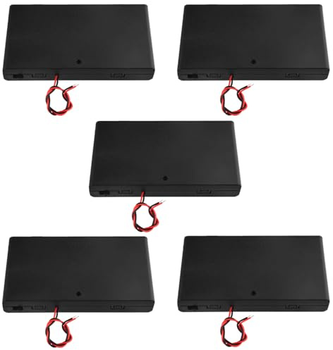 WMYCONGCONG Lot de 5 Boîtier de Rangement pour 8 Piles AA 12 V avec Interrupteur Marche/arrêt câblé et Couvercle