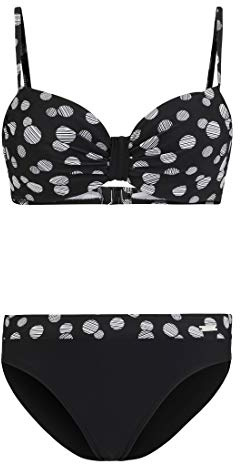 Lascana Damen Damen Bügel Bikini Set im Punkte- Design mit miederverstärktem Top und komfortabler Hose