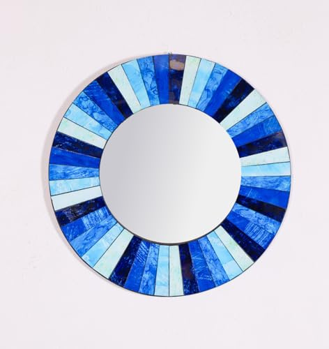 GURU SHOP Mosaikspiegel - Patchwork Blau, 50x50x3 cm