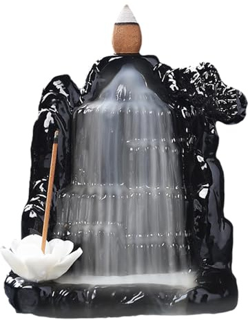 Räucherstäbchenhalter Rückfluss, Räucherstäbchenhalter Wasserfall Rückfluss - Keramik Räucherwasserfall Mit Rückfluss-Weihrauchkegeln Für Yoga-Aromatherapie Im