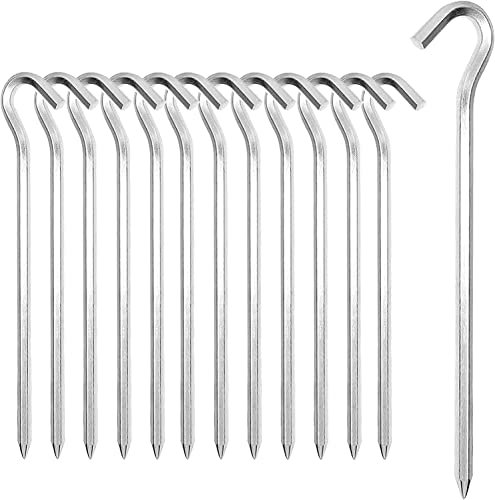 Zeltheringe, 【14/26Packung】 Heavy-Duty 18cm Zelt Heringe Metall Zelthaken Aluminium Heringe Erdnägel für Harte Böden, ideal für Garten, Camping, Angeln und Zelten (26, Silber)