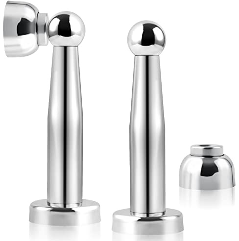 Magnetischer Türstopper, 17,8 cm langer Türstopper, Edelstahl, strapazierfähig, magnetischer Türstopper, Bodenwandhalterung, weicher Schnappverschluss, magnetischer Türhalter, Türstopper, 2 Stück