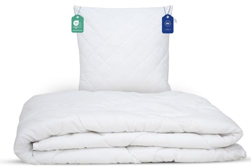 livessa Bettdecke 135x200 Set mit Kissen(80x80cm) - Ideal für Ganzjahreszeiten mit 300 g/m² Füllung, 4 Jahreszeiten Bettdecken 135 x 200, Oeko-Tex Zertifiziert, weich und atmungsaktiv