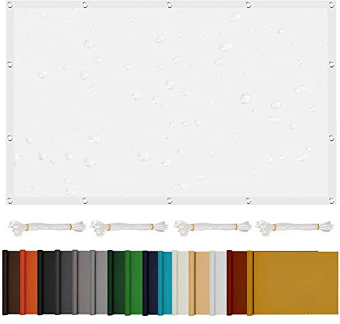 Vela Ombreggiante Rettangolare Tenda Sole 1.8 x 2.8 m Uv 98% Parasole Giardino Esterni Protezione Vela Ombreggiante Quadrata con Corde e Occhiello Per Giardino, Bianco