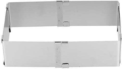 Aro para Tartas Ajustable,Molde Cuadrado De Acero Inoxidable Rectangular para Pasteles Herramienta De Cocina para Pasteles DIY Barra De Leche (Pequeña)