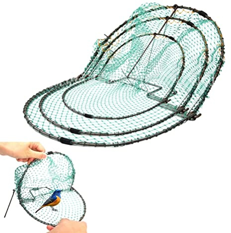 HEITIGN Piège à Oiseaux Pigeon, Grand Filet de Pièges à Oiseaux Vivants Domestiques sans cruauté pour Oiseaux Pigeons Moineau Caille Outils de Pièges à Cage de Chasse (A)