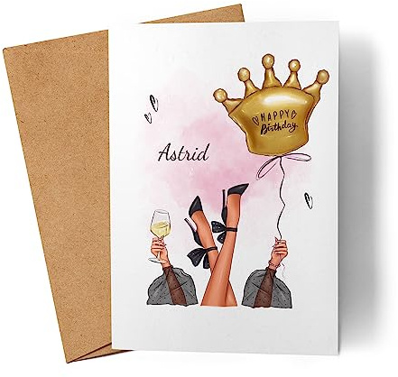 Kiddle-Design Personalisierte Geburtstagskarte für Frauen und Mädchen - Geschenk für 16 18 20 25 und 30 Geburtstage Karte Geldgeschenk