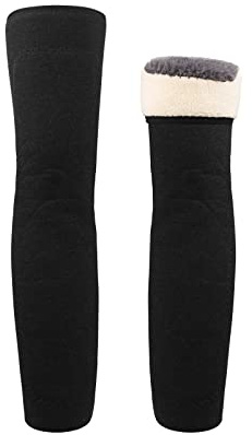 Lang Beinwärmer Winter Verdickt Knieschutz Kniewärmer Elastisch Knieschoner Thermisch Frauen Männer rutschfest Kniepad Plüsch Thermo Beinlinge rutschfest Kunstwolle Beinstulpen Yoga Sport 58cm