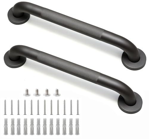 Rackickyer Dusch-Haltegriff, 40,6 cm, grau, Badezimmer-Haltegriff, 3,2 cm Durchmesser, 304 Edelstahl, rutschfeste Haltegriffe für Badewannen und Duschen, Handicap-Dusch-Haltegriff für Senioren und