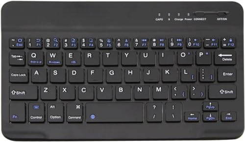 Mr. Gadget's Solutions Mini Wireless Bluetooth Rechargeable English Keyboard for iPad, Tablet, Phone Smartphone iOS Android Windows Ultra Slim Portable Small Keyboard (10 inch Black)