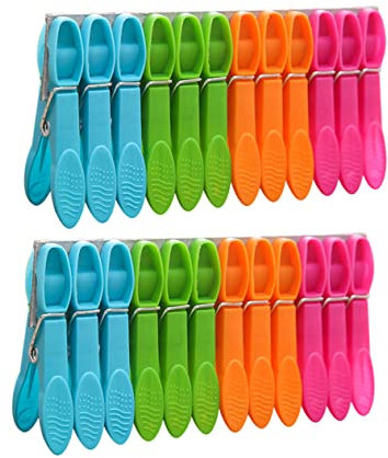 LABRIMP 96pièces Lot de Pinces à Linge Plastique Multi-usages pour Couette Draps Vêtements Usage Intérieur Extérieur