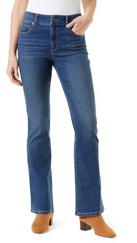 Gloria Vanderbilt Women's Shape Effect Tummy Hold High Rise Boot Cut Jean Standard, Halifax Whiskers, 14