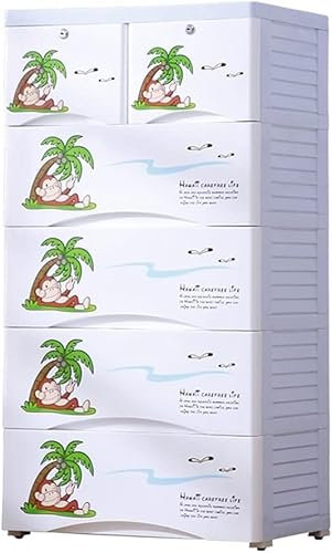 CONGRUI Kinder-Kleiderschrank, Kunststoff-Schublade, Aufbewahrungsbox, 3 Ebenen, Blau
