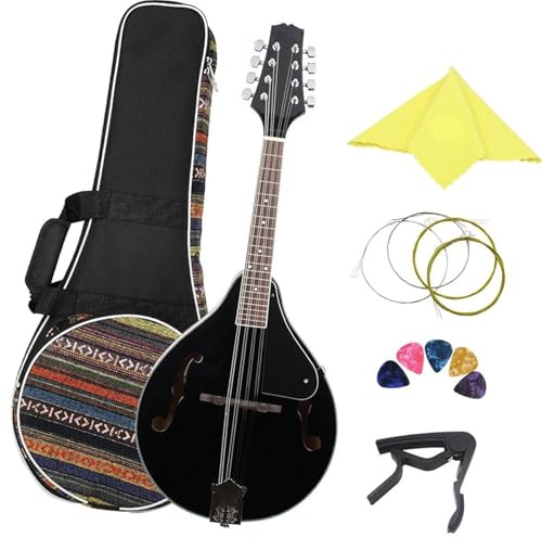Mandoline Cordes Instrument Guitare Acoustique À 8 Cordes En Tilleul Mandoline Instrument De Musique Pour Débutants Avec Sac Médiators Capodastre